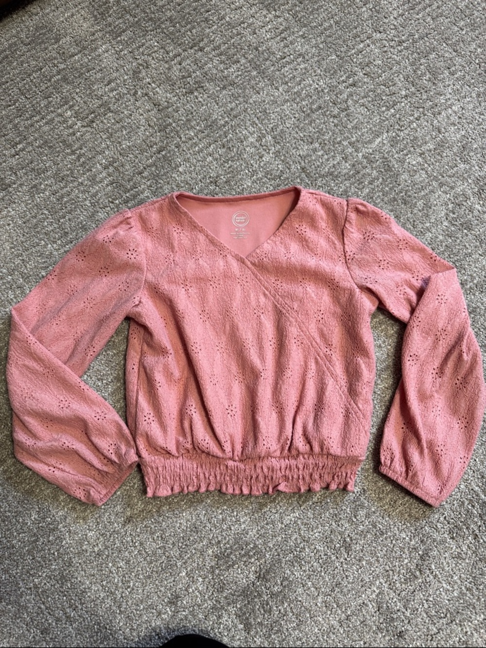 Girls Eyelet Knit Pullover Top